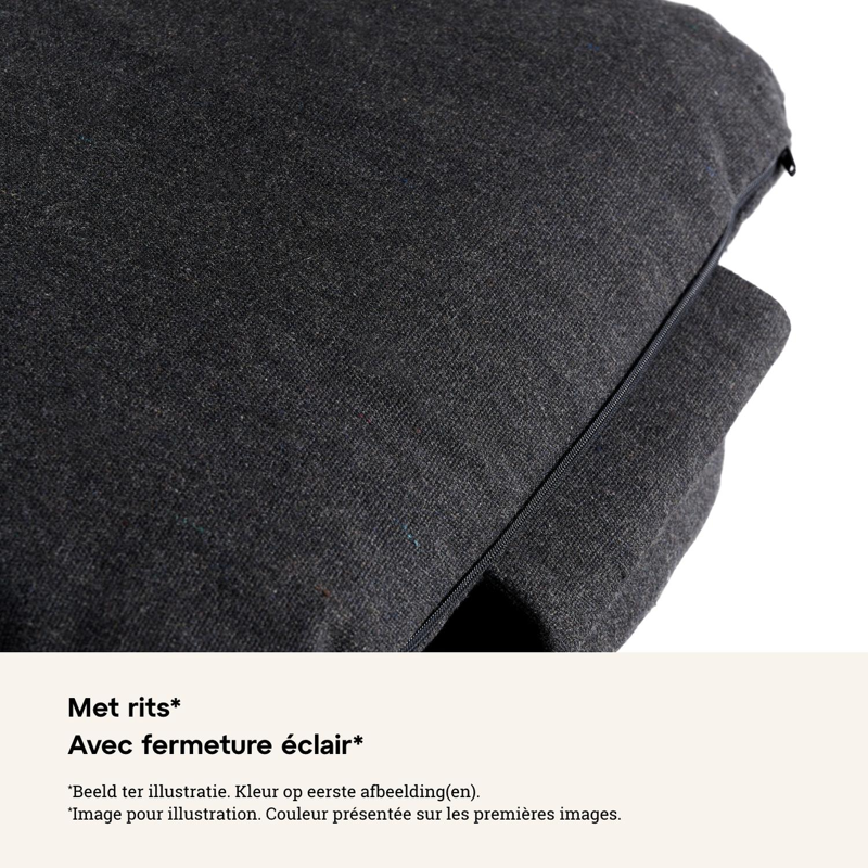 Chaise de jardin Orso en aluminium beige et corde plate tissée verticalement beige avec coussin en chartres pewter all weather sunbrella® luxe