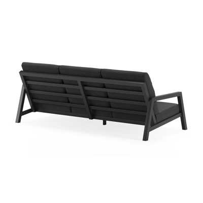 Zen'so loungeset in zwart aluminium met chartres sooty all weather sunbrella® luxe kussens