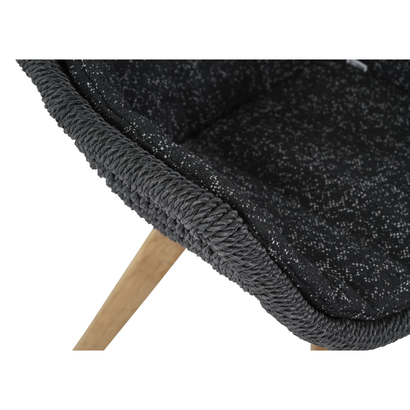 Pagino tuinstoel in teak en naturel wicker met kussen in tweed raven all weather sunbrella® luxe