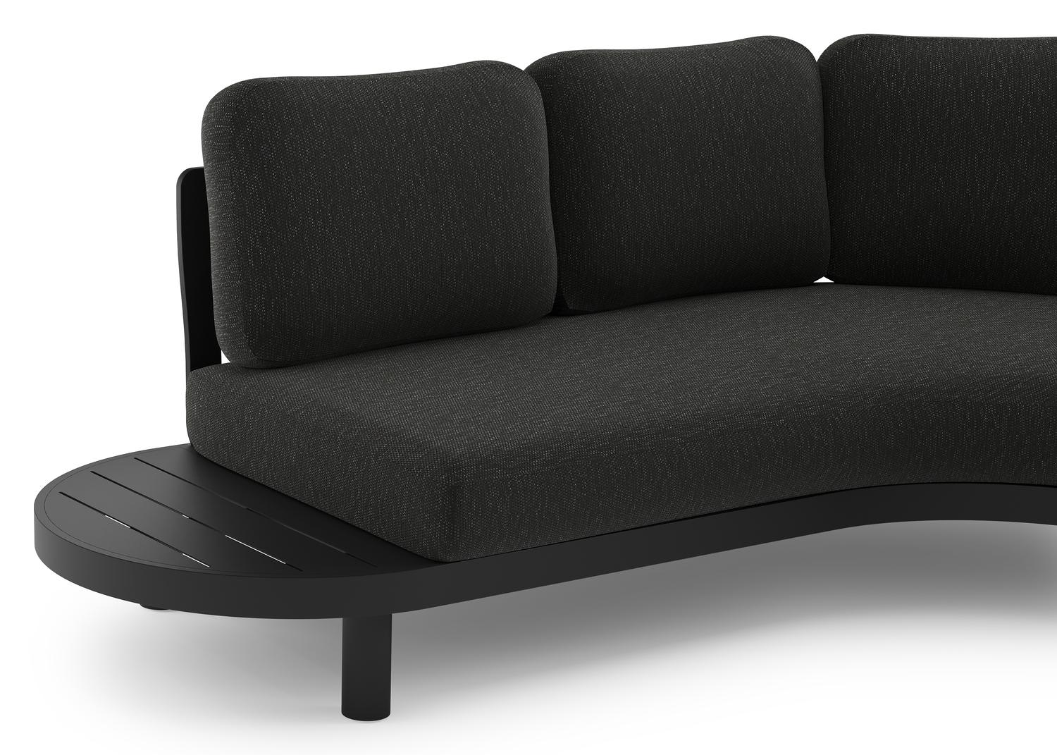 Palma loungehoek in zwart aluminium met sky black weather+ softtouch kussen