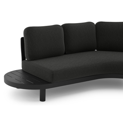 Palma loungehoek in zwart aluminium met sky black weather+ softtouch kussen