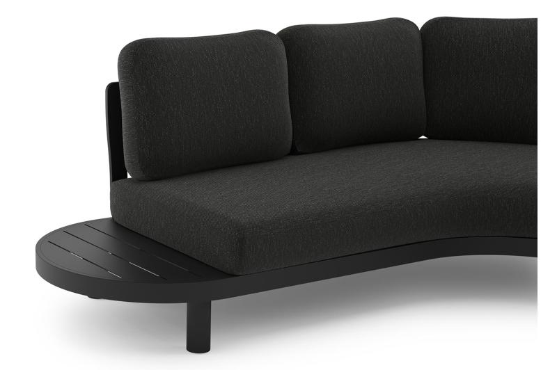 Palma loungehoek in zwart aluminium met sky black weather+ softtouch kussen