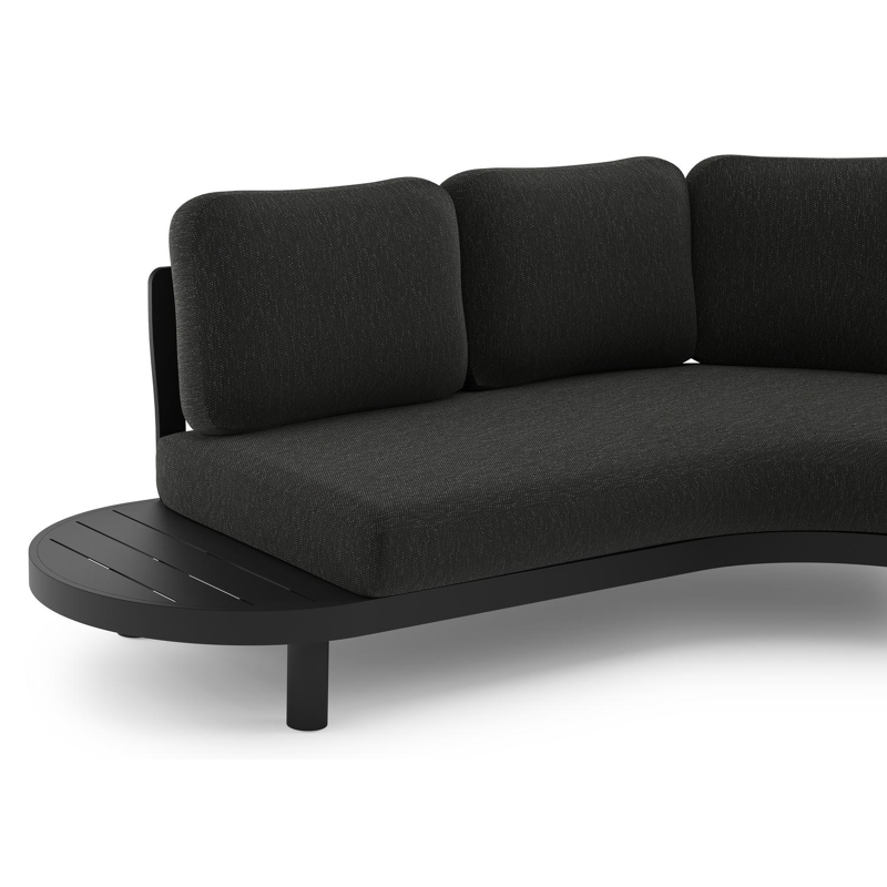 Palma loungehoek in zwart aluminium met sky black weather+ softtouch kussen