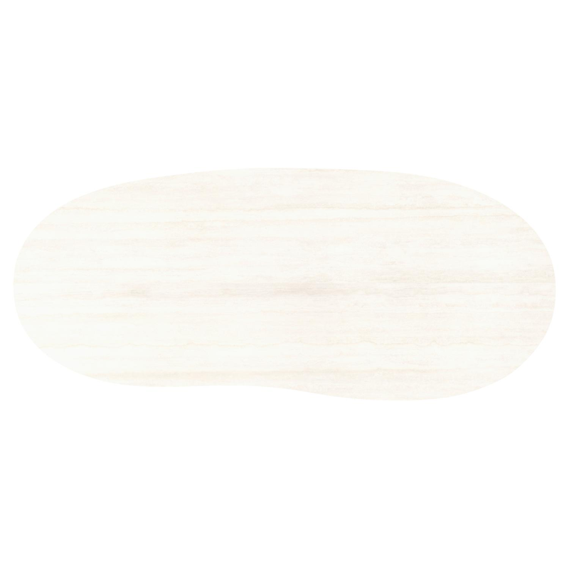 Amico tuintafel organisch in zwart aluminium en volkeramiek Travertino Bianco - L 280 x B 120 x H 73.5 cm