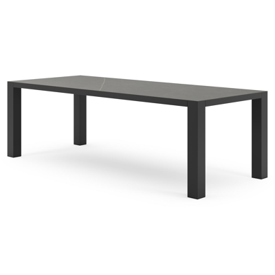 Nano tuintafel in zwart aluminium en volkeramiek calatorao - L 240 x B 100 x H 75 cm