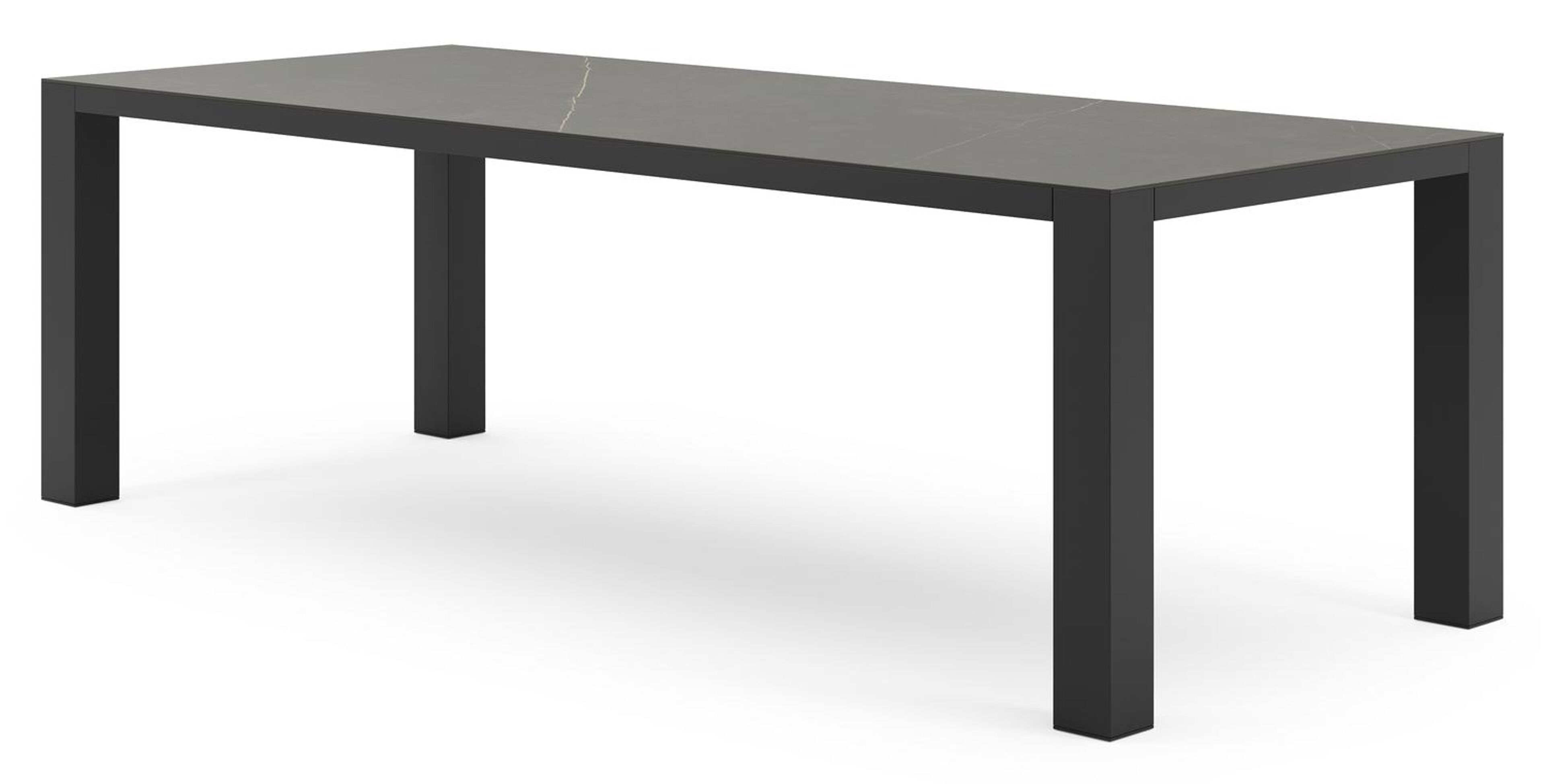 Nano tuintafel rechthoekig in zwart aluminium en volkeramiek calatorao - L 240 x B 100 x H 75 cm