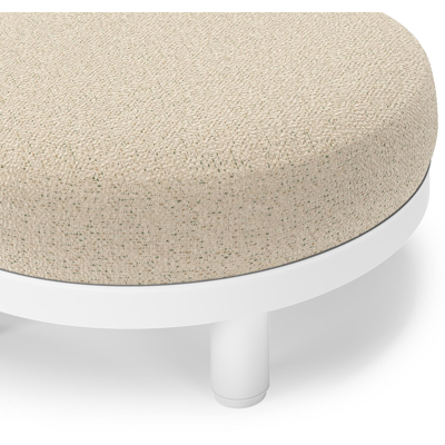 Donato lounge poef in wit aluminium met All Weather Cosytica Bora Forest kussen