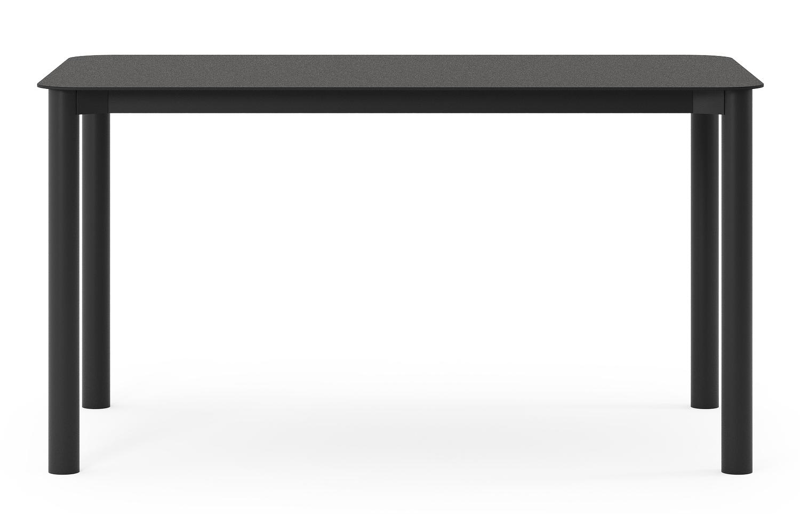 Orso tuintafel rechthoekig afgerond in zwart aluminium en volkeramiek zwart - L 140 x B 80 x H 75 cm