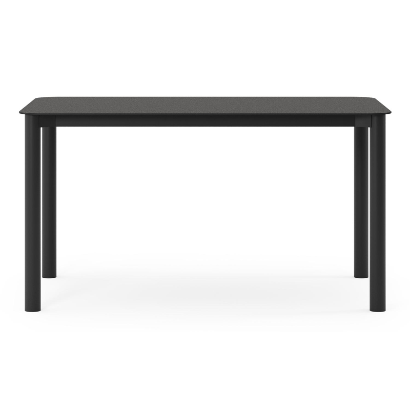 Orso tuintafel rechthoekig afgerond in zwart aluminium en volkeramiek zwart - L 140 x B 80 x H 75 cm