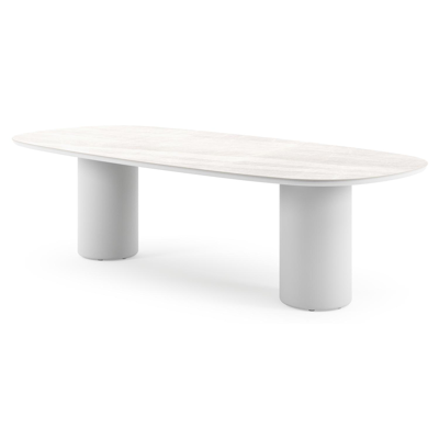 Amico tuintafel bombo in wit aluminium en volkeramiek Taj Mahal - L 270 x B 125 x H 73.5 cm