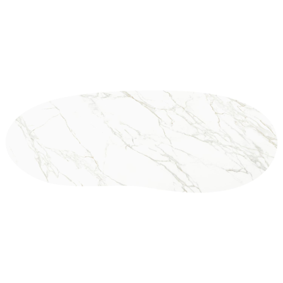 Amico tuintafel organisch in beige aluminium en volkeramiek Calacatta - L 320 x B 120 x H 73.5 cm