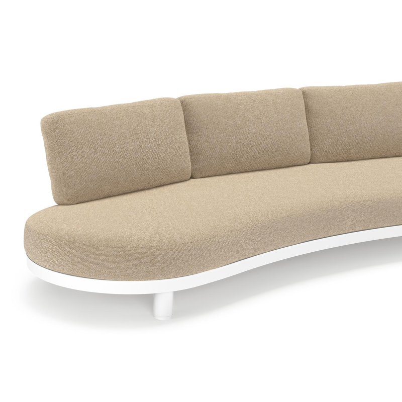 Donato loungebank in wit aluminium met all weather cosytica Madagascar Oak kussen