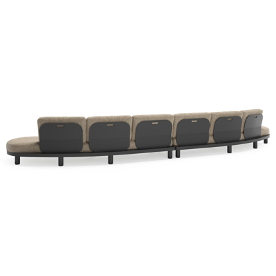 Donato loungebank in zwart aluminium met all weather cosytica Bora Jungle kussen