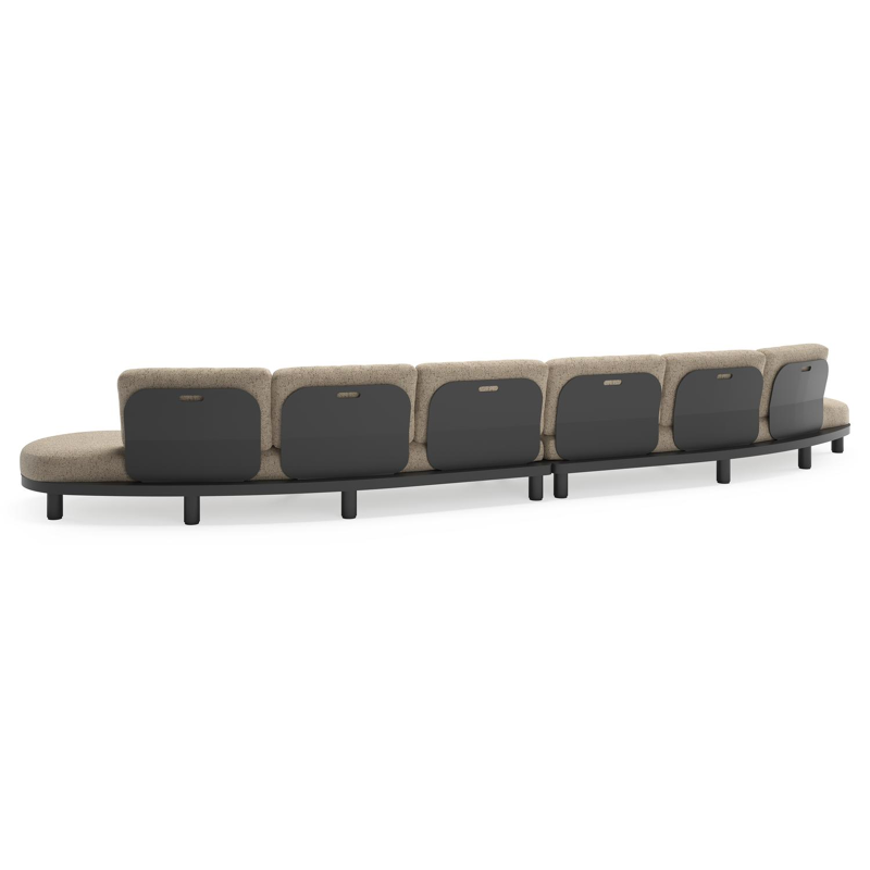 Donato loungebank in zwart aluminium met all weather cosytica Bora Jungle kussen