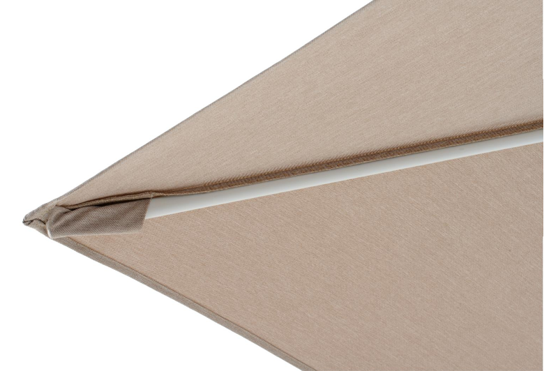 Calpe zweefparasol in wit aluminium en beige Weather+ Softtouch parasoldoek - L1 270 x L2 270 cm met Calpe parasolvoet 70 kg