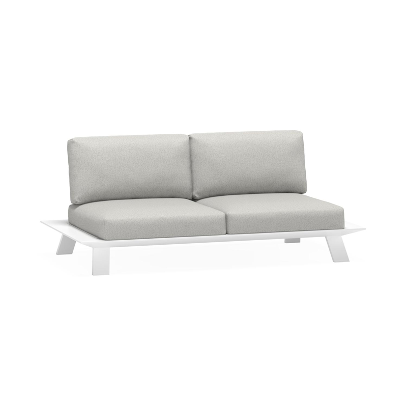 Cesano loungebank 2-zit in wit aluminium met savane nimbus all weather sunbrella® luxe kussen