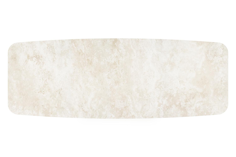 Orso tuintafel bootvorm in zwart aluminium en volkeramiek Rapolano L 315 x B 115 cm