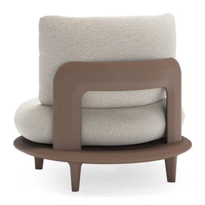 Bomero loungestoel in taupe aluminium met firenze natural all weather solica kussen