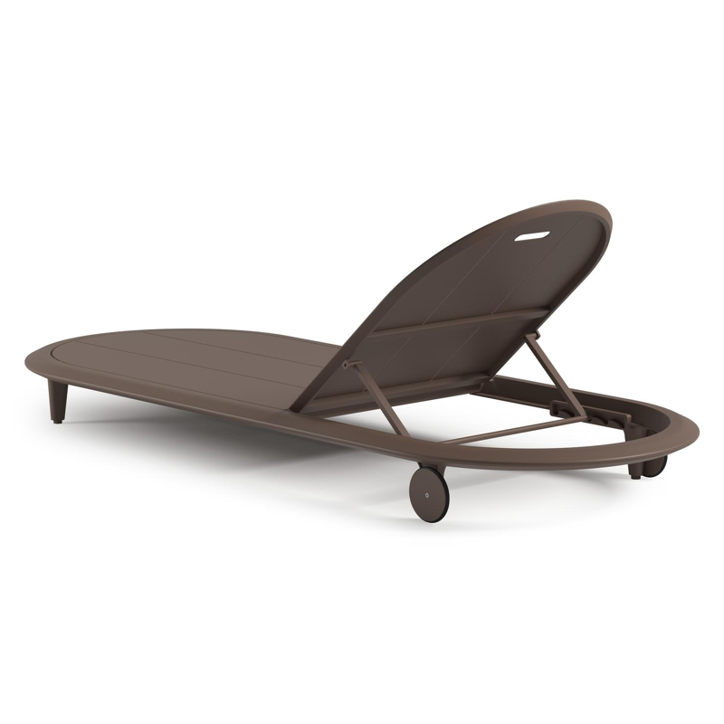 Bomero verstelbaar ligbed in taupe aluminium met soul optik all weather solica