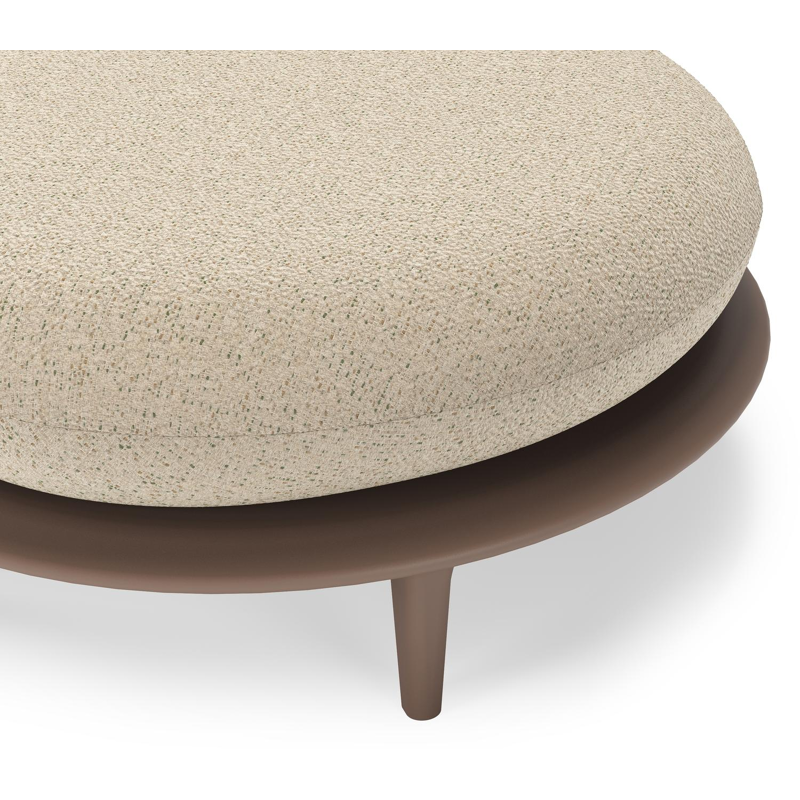 Bomero poef in taupe aluminium met bora forest all weather cosytica kussen