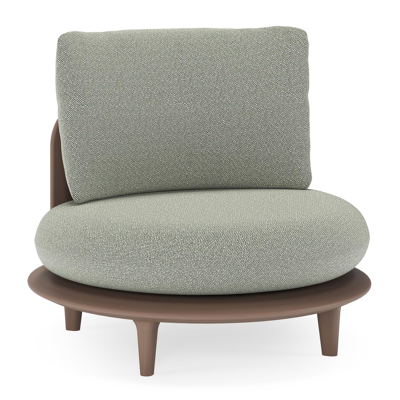 Bomero loungestoel in taupe aluminium met savane leaf all weather sunbrella® luxe kussen