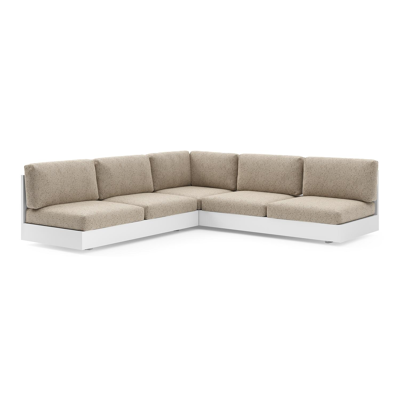 Como loungehoek in wit aluminium met bora jungle all weather cosytica kussen