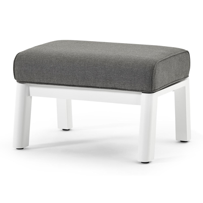 Cirello lounge poef in wit aluminium