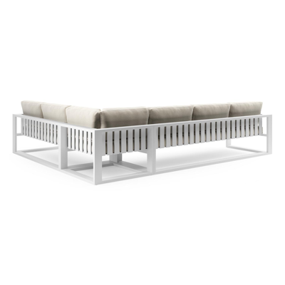 Verato loungehoek in wit aluminium met althea off white all weather cosytica kussen