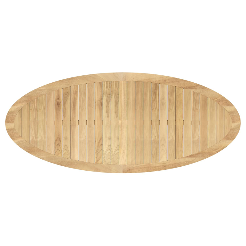 Pamplona ovale tuinset in zwart aluminium en teak natural finish met 8 Matera tuinstoelen