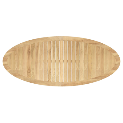 Pamplona tuintafel ovaal in zwart aluminium en teak natural finish - L 270 x B 115 x H 72 cm