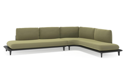 Chaise longue links + 2-zit