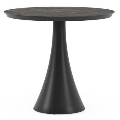 Table de jardin Fano en aluminium noir et céramique pleine black obsession - Dia. 85 x H 75 cm