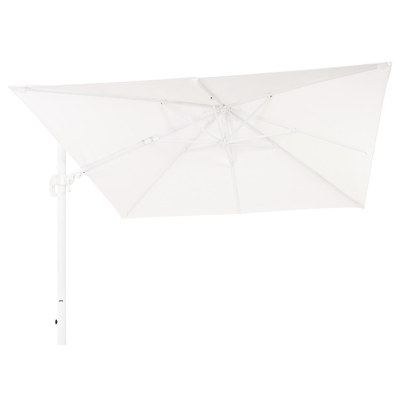 Avola zweefparasol met tiltfunctie in wit aluminium met wit weather+ softtouch parasoldoek - L1 300 x L2 300 cm (zonder voet)