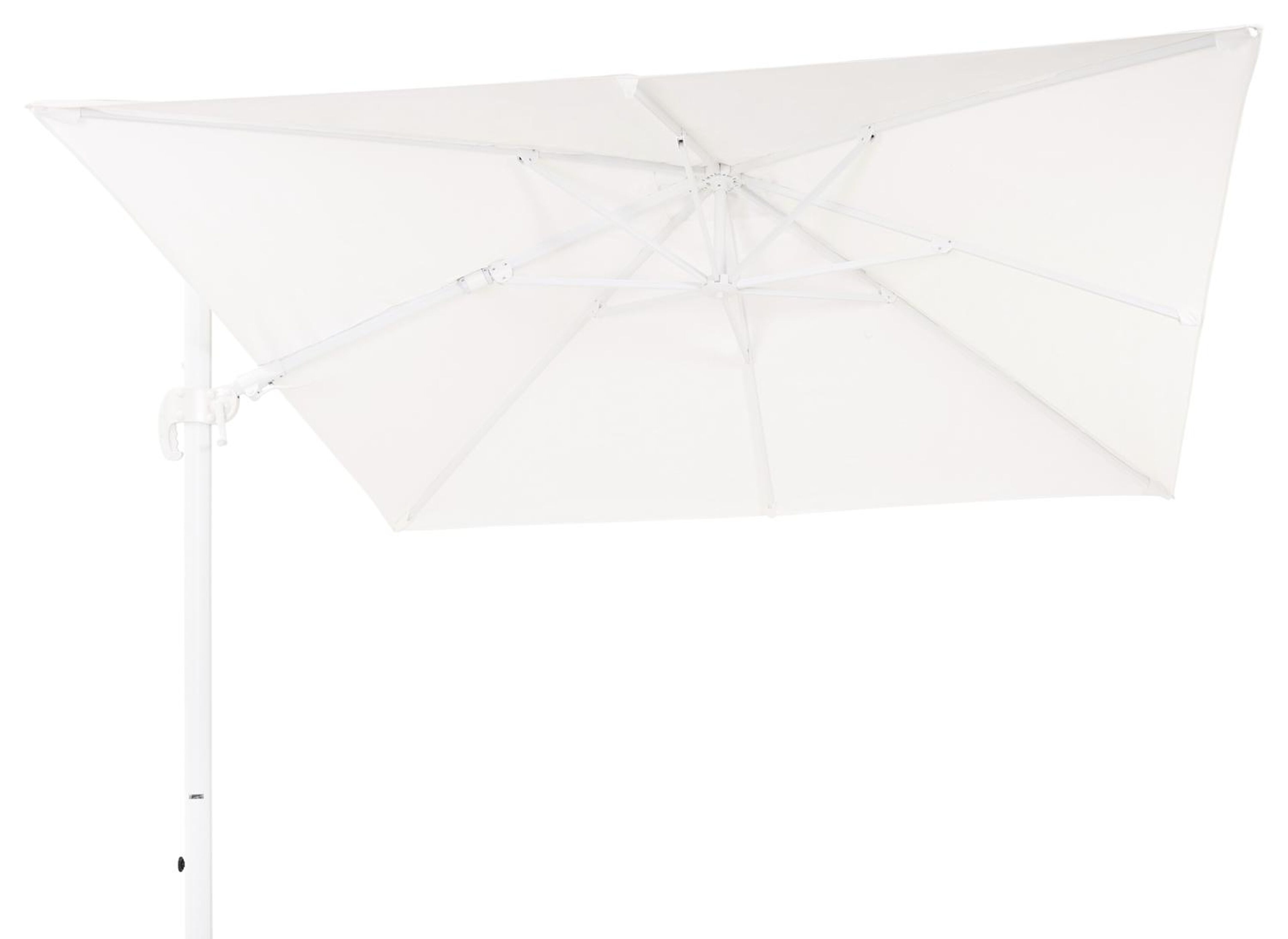 Parasol pendant Avola avec fonction tilt en aluminium blanc avec toile de parasol en weather+ softtouch blanc - Larg1 300 x Larg2 300 cm (sans pied de parasol)