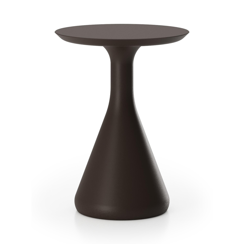 Bomero bijzettafel in donkerbruin aluminium - Dia. 34 x H 46 cm