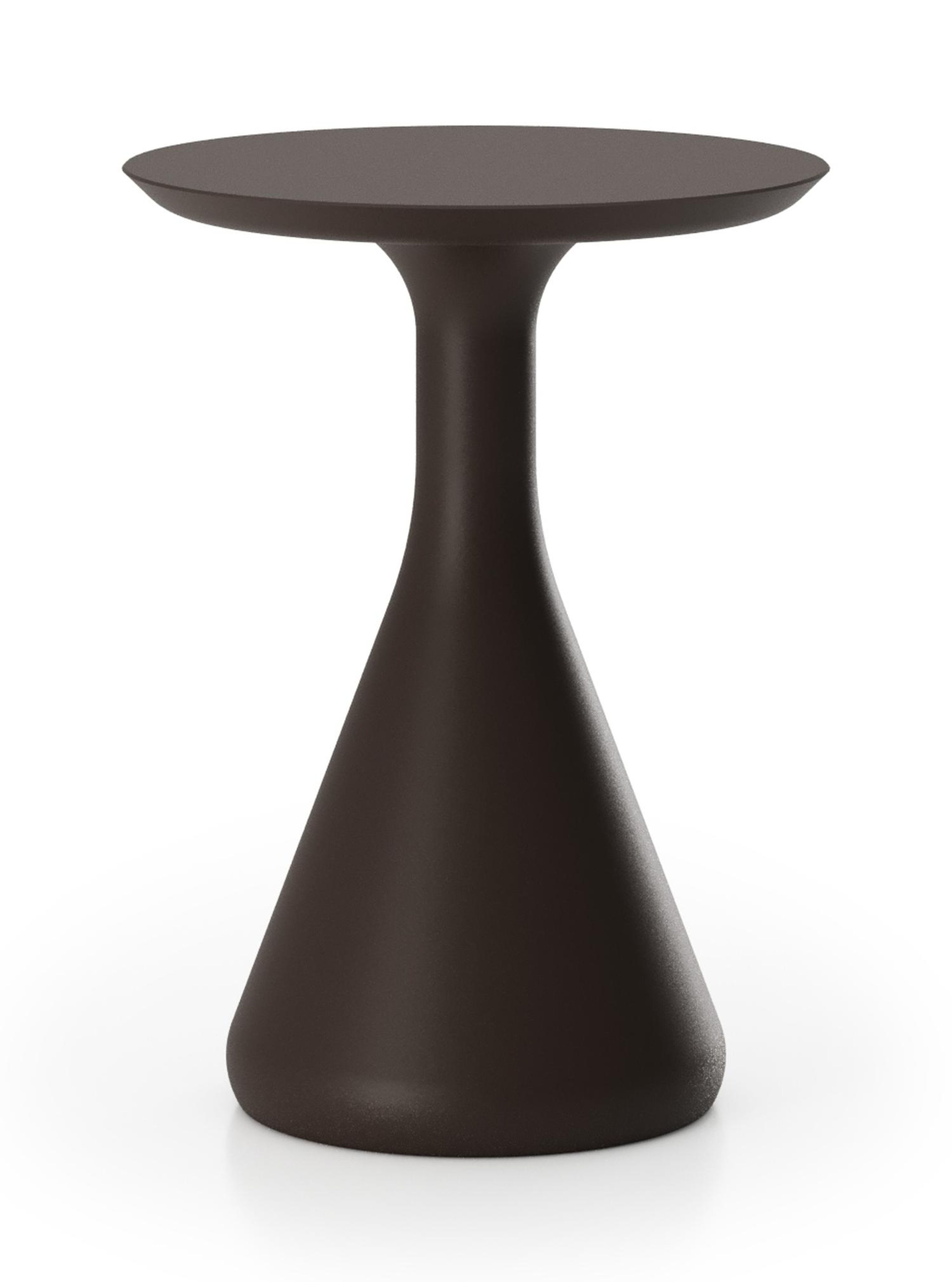 Bomero bijzettafel in donkerbruin aluminium - Dia. 34 x H 46 cm