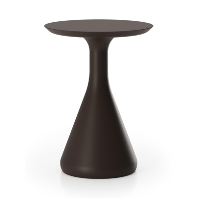 Bomero bijzettafel in donkerbruin aluminium - Dia. 34 x H 46 cm