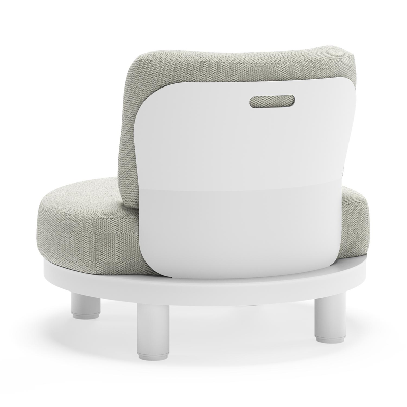 Donato loungestoel in wit aluminium met all weather sunbrella® luxe Lopi Bud kussen