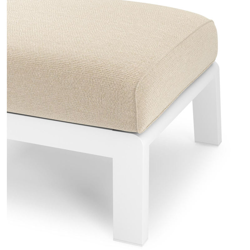 Cosenzo poef in wit aluminium met althea chalk all weather cosytica kussen