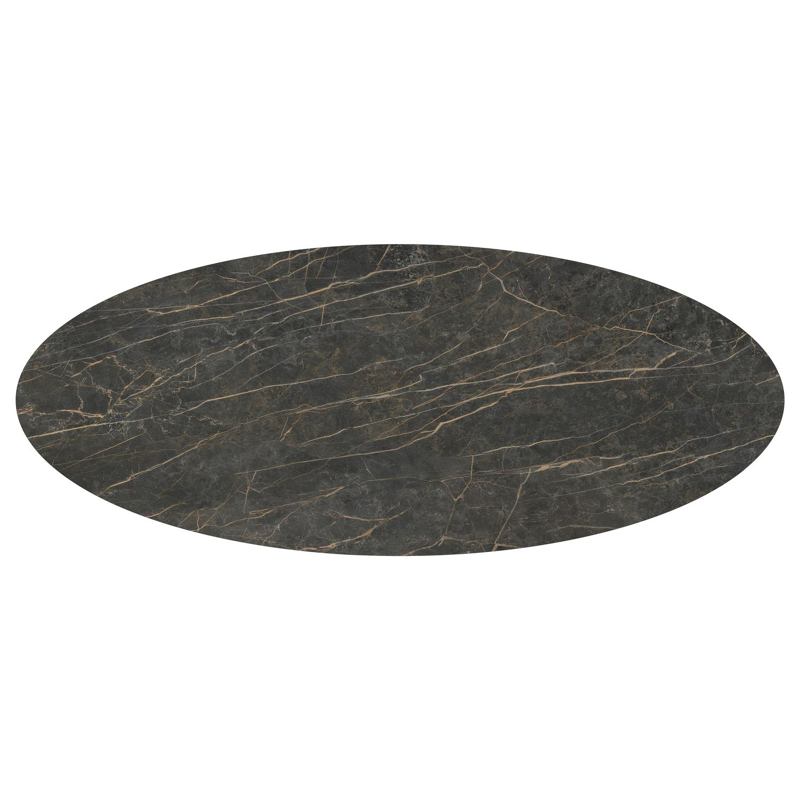 Amico tuintafel ovaal in zwart aluminium en volkeramiek Black Obsession - L 320 x B 130 x H 73.5 cm