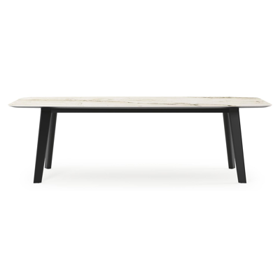 Lacrima tuintafel bootvorm in zwart aluminium en volkeramiek colorado dunes - L 255 x B 115 x H 73 cm