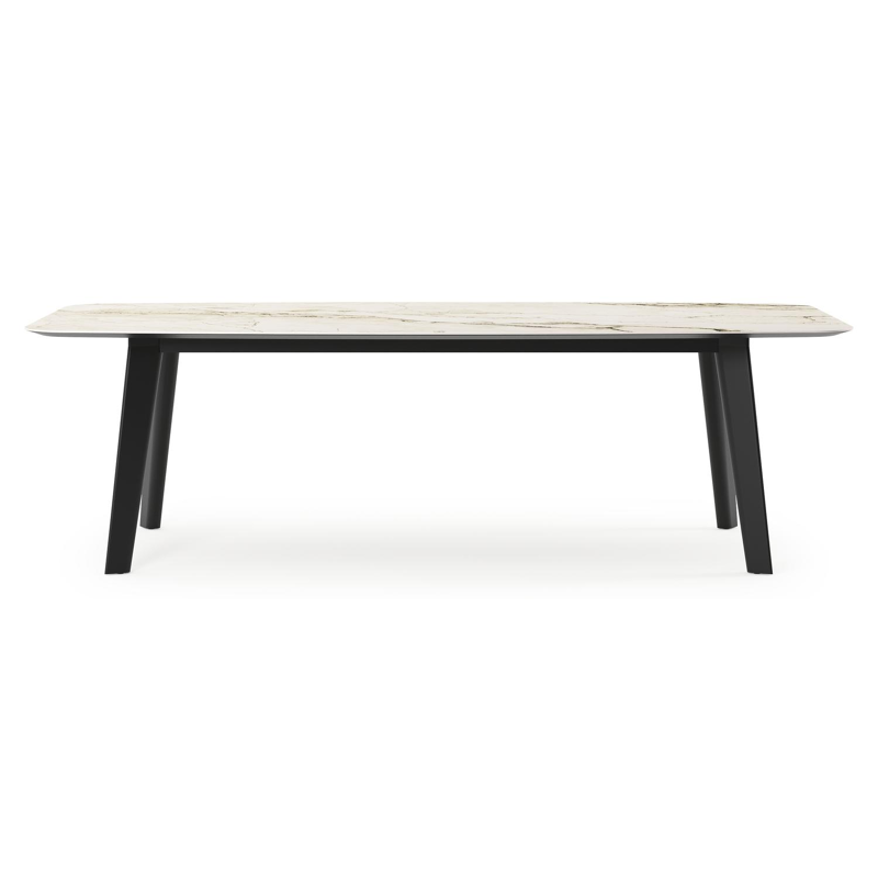 Lacrima tuintafel bootvorm in zwart aluminium en volkeramiek colorado dunes - L 255 x B 115 x H 73 cm