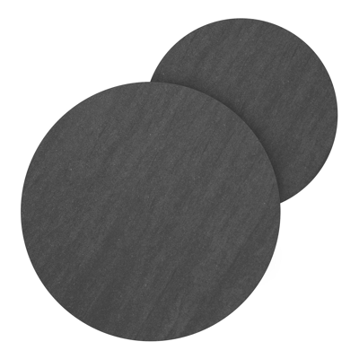 Lacrima set van 2 loungetafels rond in wit aluminium en volkeramiek Basalt Black - Dia. 85/65 x H 35/30 cm