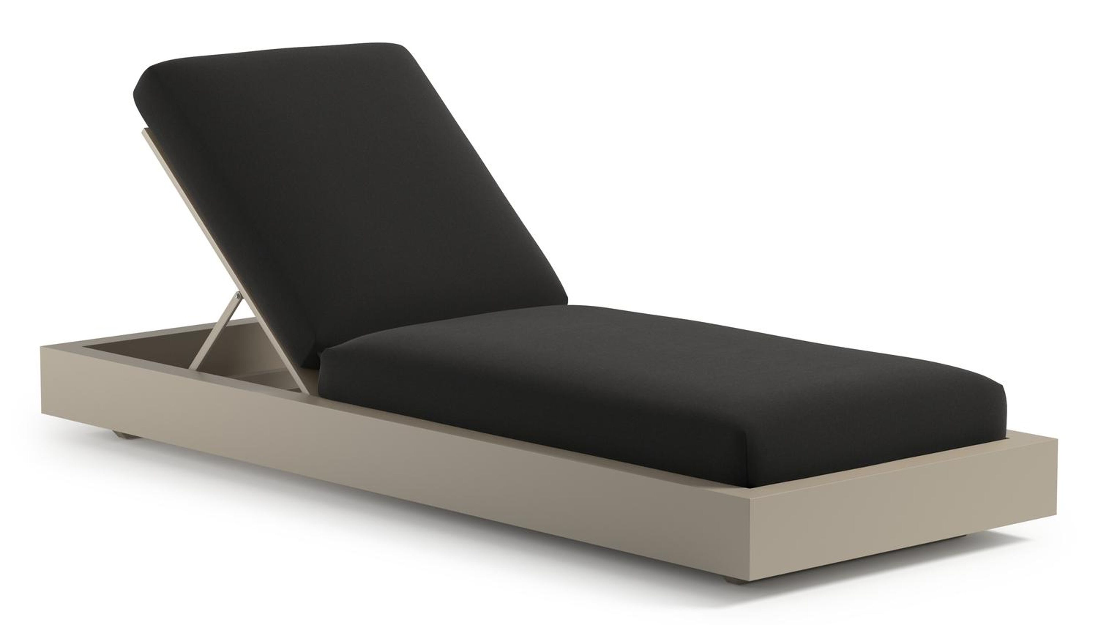 Como verstelbaar ligbed in beige aluminium met natte sooty all weather sunbrella® luxe