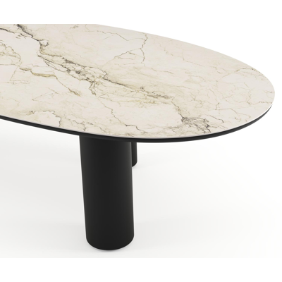 Amico tuintafel mango in zwart aluminium en volkeramiek Colorado Dunes - L 320 x B 140 x H 73.5 cm