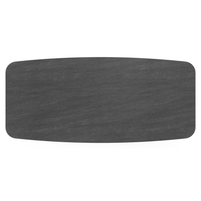 Pagino tuintafel bootvorm in wit aluminium en volkeramiek Basalt Black - L 255 x B 115 x H 73 cm