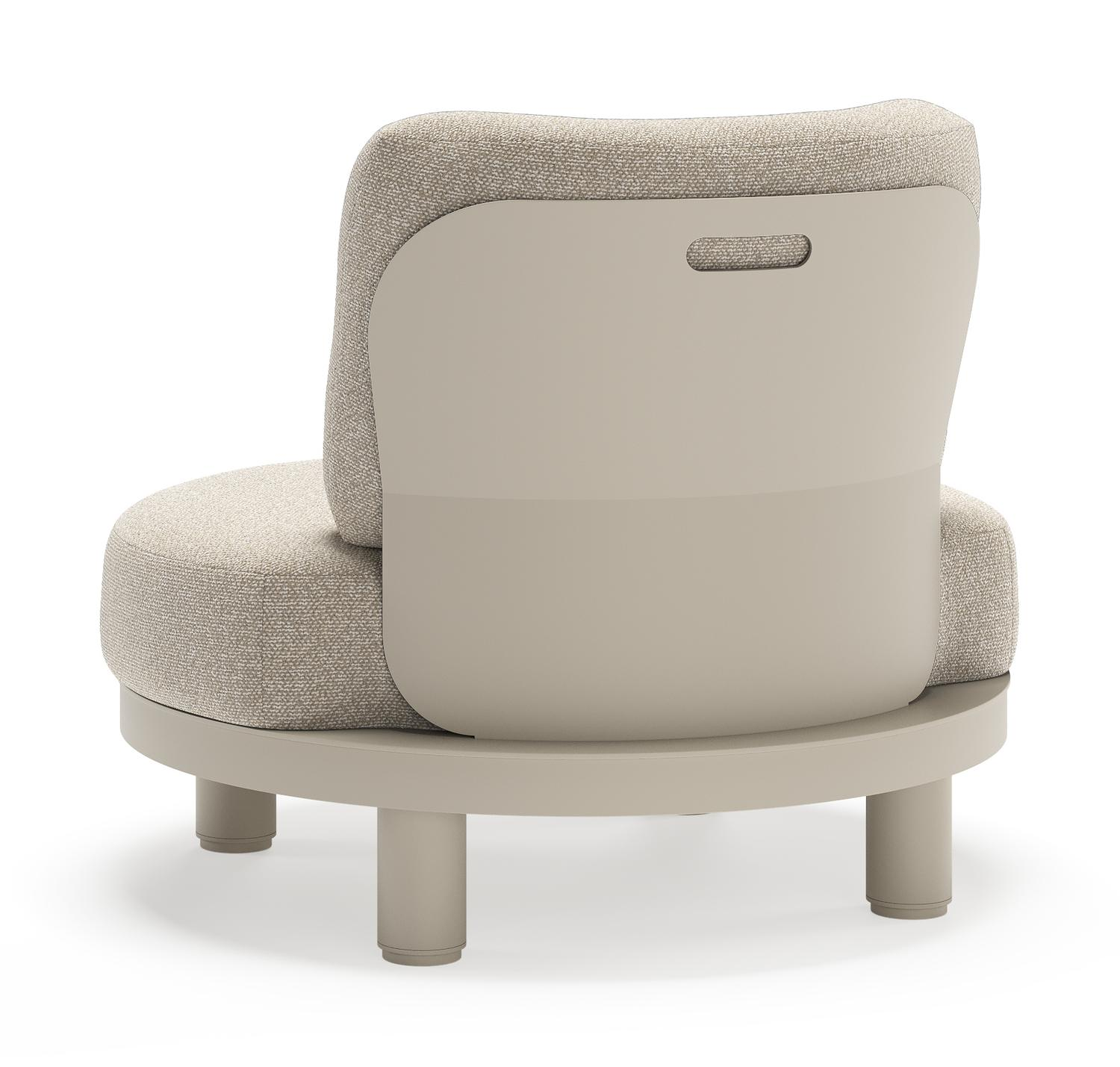 Fauteuil de jardin Donato en aluminium beige et coussins en all weather cosytica Marbella Ecru