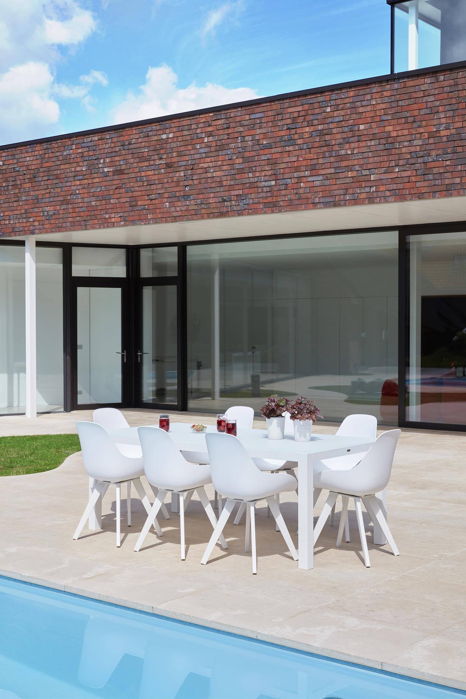 Mesa tuinstoel in wit aluminium en wit kunststof