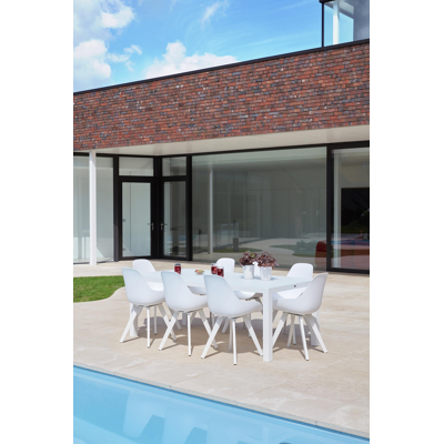 Mesa tuinstoel in wit aluminium en wit kunststof