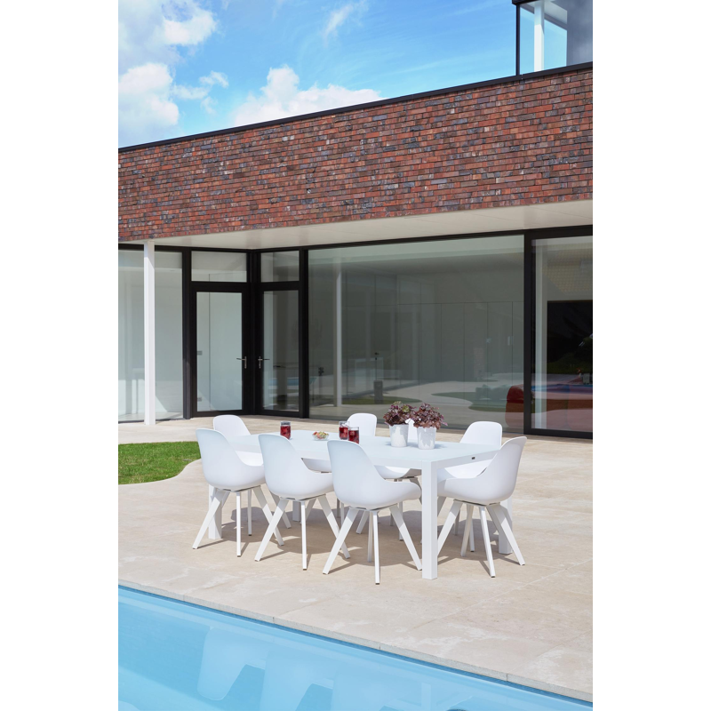 Mesa tuinstoel in wit aluminium en wit kunststof